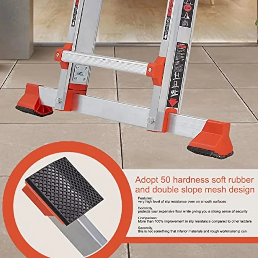 Imagem -02 - Lanbitou-anti-slip Multi Posição Escada a Frame Step Ladder Armazenamento Folding Escada 330 Lbs Carga Extensão 14 ft