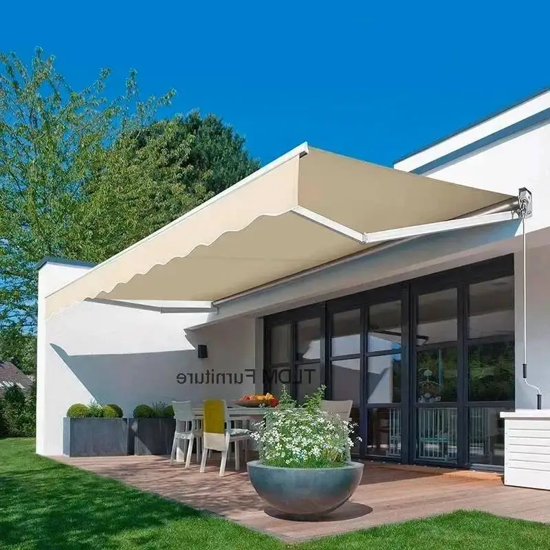 Rain Outdoor Retractable Gazebos Electric Hand-cranked Sun Protection Protection and Canopy Creative Courtyard Balcony Tents ZZ