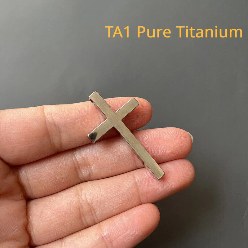 New Length 42mm/50mm TA1 Pure Titanium Cross Pendant Men Women Non-Allergic Skin Friendly Jewelry Hip-Hop Necklace Pendant