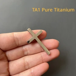 New Length 42mm/50mm TA1 Pure Titanium Cross Pendant Men Women Non-Allergic Skin Friendly Jewelry Hip-Hop Necklace Pendant