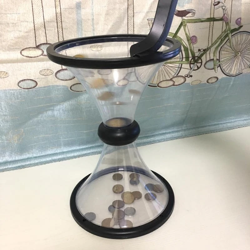 

Creative Transparent Vortex Piggy Bank Gravity Circling Saving Box