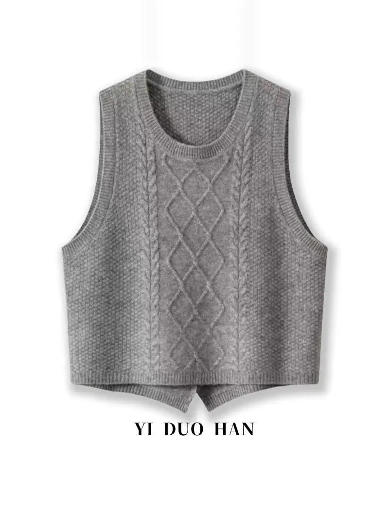 

Жилет из чистой шерсти, круглый Ne Svel с открытым разрезом, модный свободный топ для женщин, одежда для поездок на работу