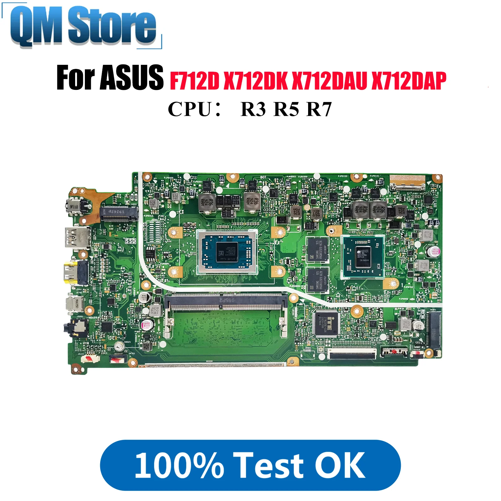 

X712DK Материнская плата для ноутбука ASUS VivoBook X712DAP F712D X712DK M712D M5050D V5000d X712D X712DAU Материнская плата с процессором R3 R5 R7