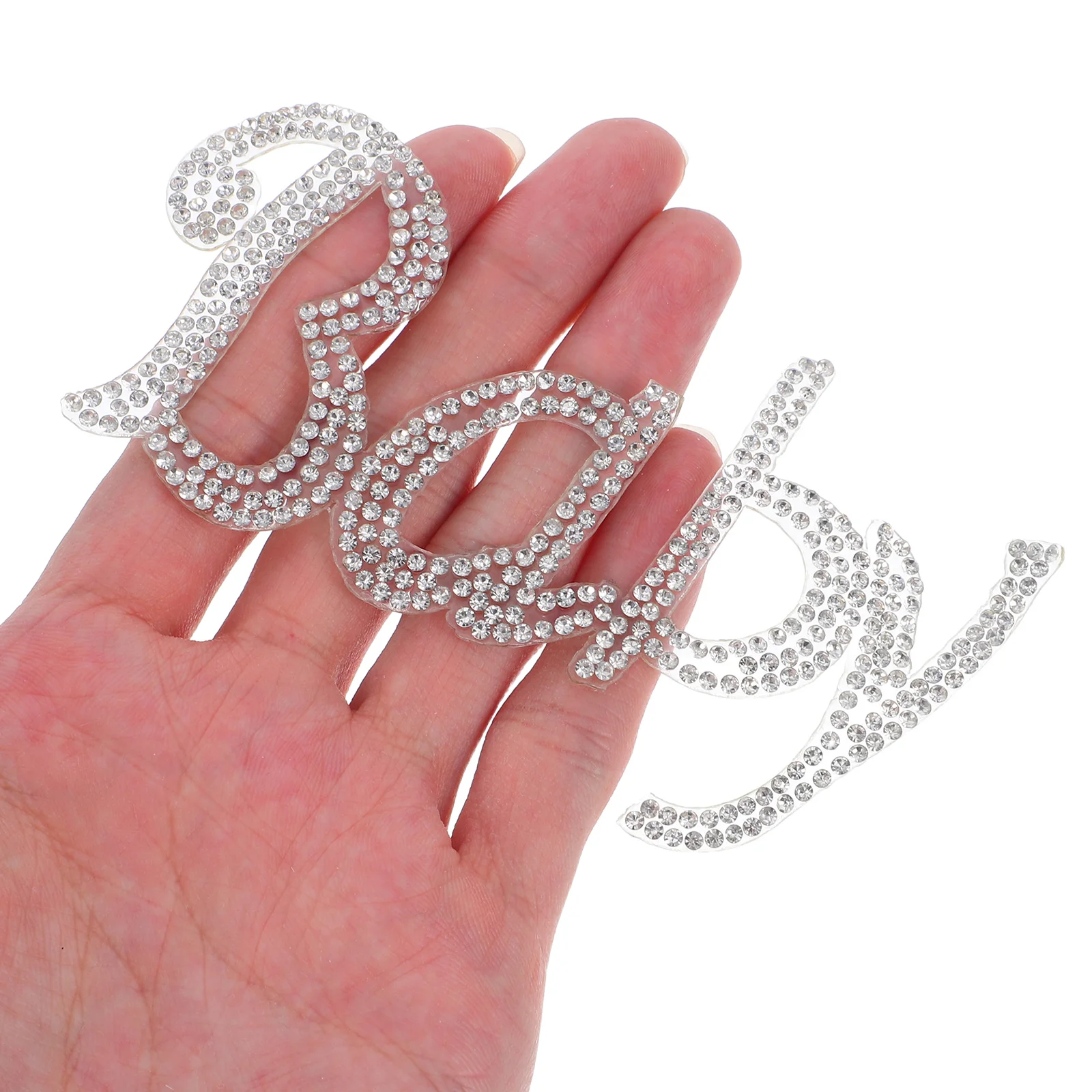 

5pcs Rhinestone Letters Iron On Stickers Self Adhesive Decoration Craft Hot Diamond Wedding Clothes Shoes Patches