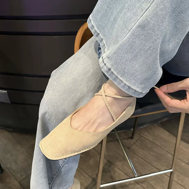 Bailamos Women Flats French Gentle Shoes Round Toe Bow Shallow Mouth Ballet Shoes Slip On Mary Jane sandals Comfortable Soft Loa