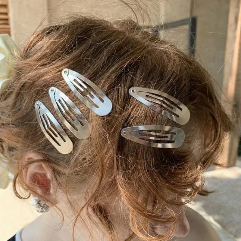 4/5/6cm Thickened BB Clip DIY Hairstyling Tools Children's Water Droplet Clip Oval Hand Hook Knitting Yarn Material Accessories