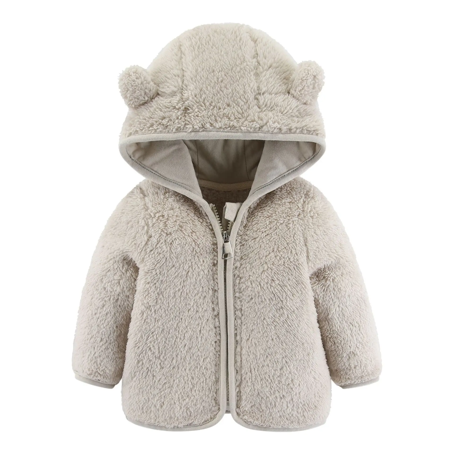 Frühling und Herbst Kinder Fleece Mantel Baby Bär Ohren Langarm Warme Jacke 0-3 Jahre Alte Kind Kleidung – Detail 7