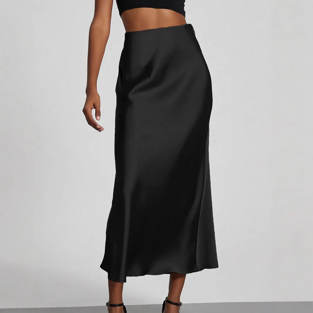 

Сексуальная облегающая шелковая атласная длинная юбка, закрывающая ягодицы, юбка-миди с низкой талией, ткань с принтом, тонкая модель китайского производства