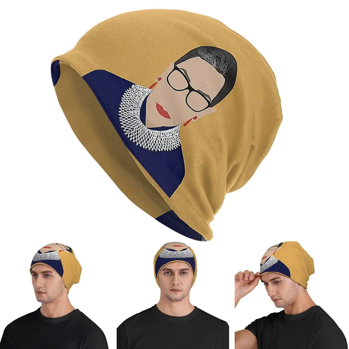 

Шапки-бини Ruth Bader Ginsburg Skullies, теплая осенне-зимняя уличная шапка, вязаные шапки для взрослых унисекс