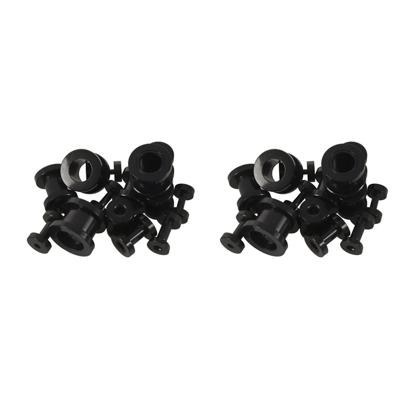 Stainless Steel Ear Tunnels Plugs Ear Stretchers Expanders 1.6-10Mm Set Of 32Pcs Black