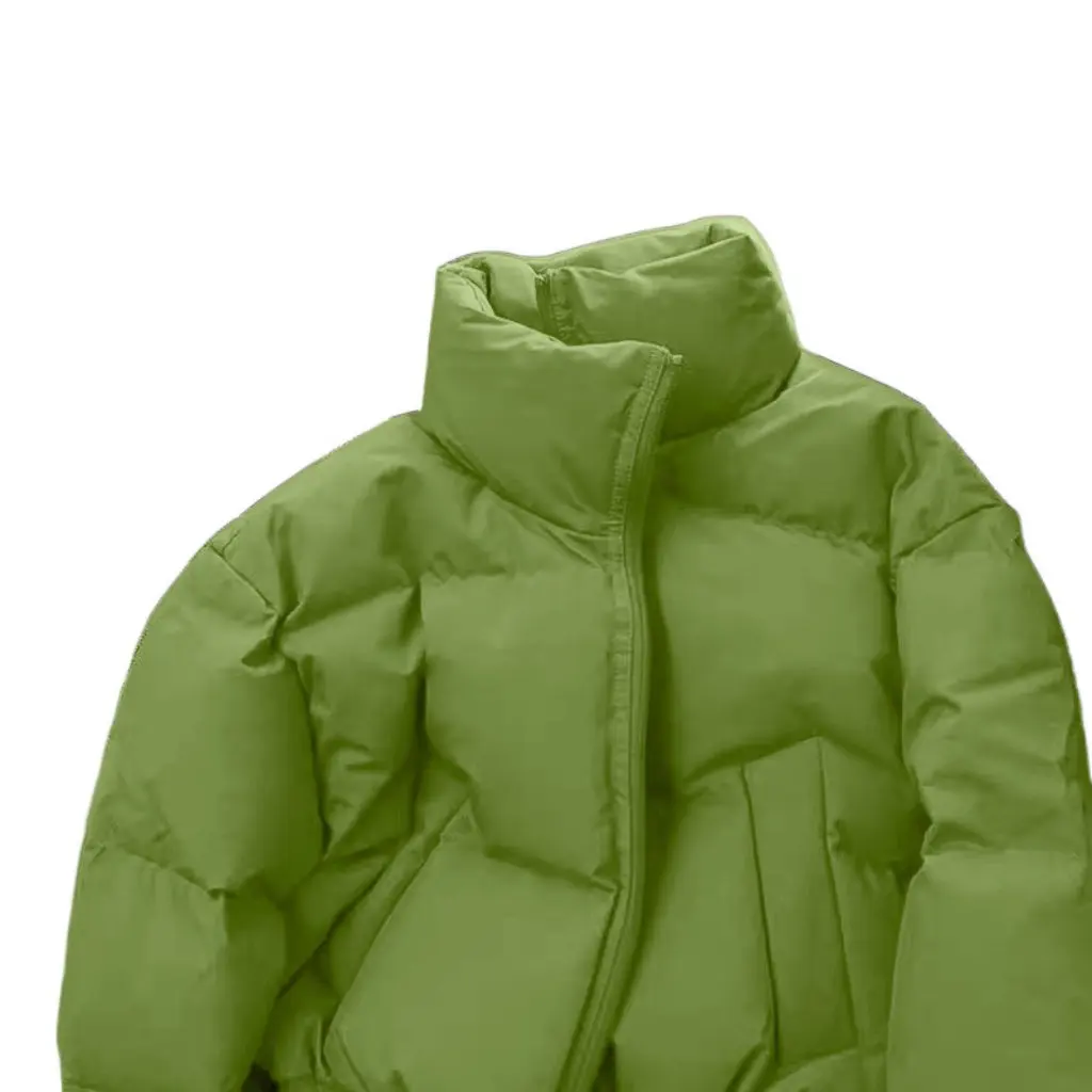 

Женское зеленое пальто с хлопковой подкладкой в корейском стиле, высококачественное зимнее пальто с утолщенным воротником, короткое свободное пальто с высокой талией