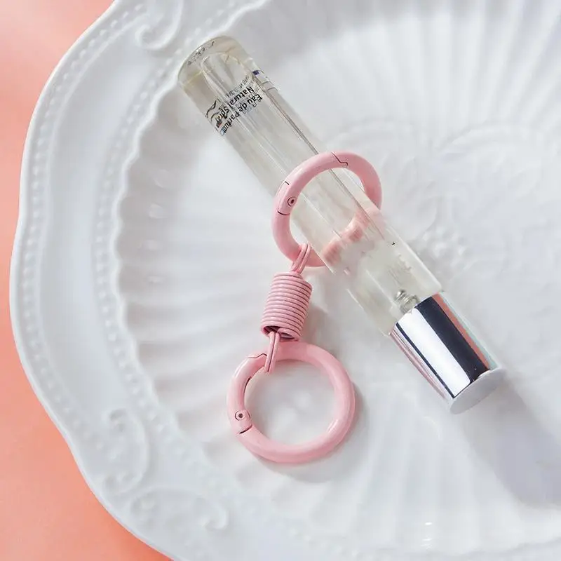 Cute Macaroon Keychain Kawaii Light Weight Candy Color Key Ring Buckle for Kids Girls Handbag Accessory Gift