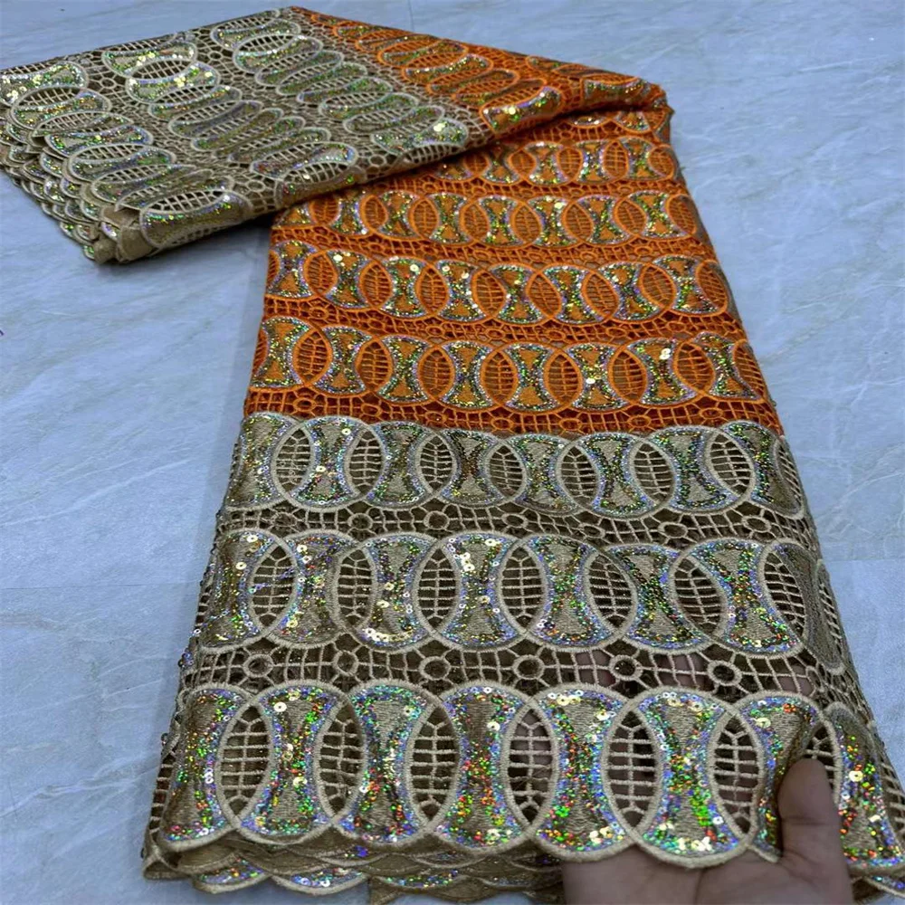 

African Guipure Lace Fabric 2024 High Quality French Mesh Lace Fabric Nigerian Wedding Dress Material For Sewing Dress cw-0135