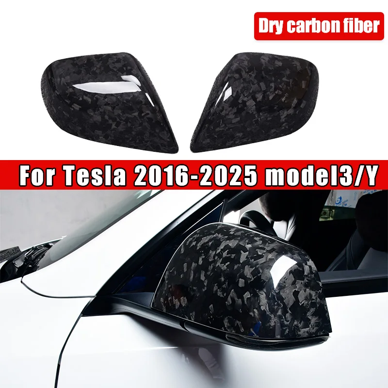 For Tesla model y 2016-2025 rearview mirror really dry carbon fiber tesla model 3 2026-2025 car protective accessories