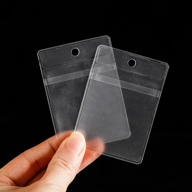 

200pcs PVC Jewelry Package Bags with Hanging Hole Buttons Badge Organizer Display Packaging Storage Pouches Frosted