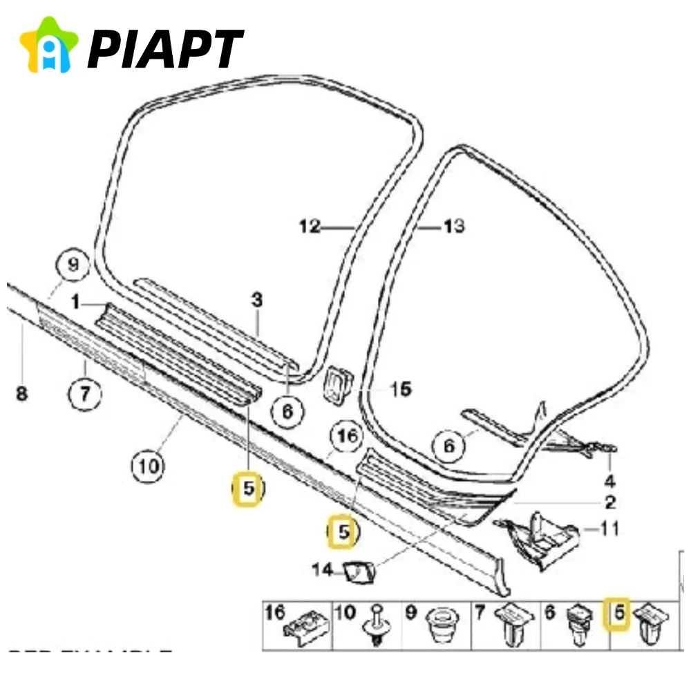 50X Door Sill Trim Clips 51471840960 For BMW E30 E32 E34 E36 E38 E39 E46 Z4 E81 E82 E84 E63 E64 E65 Interior Accessories