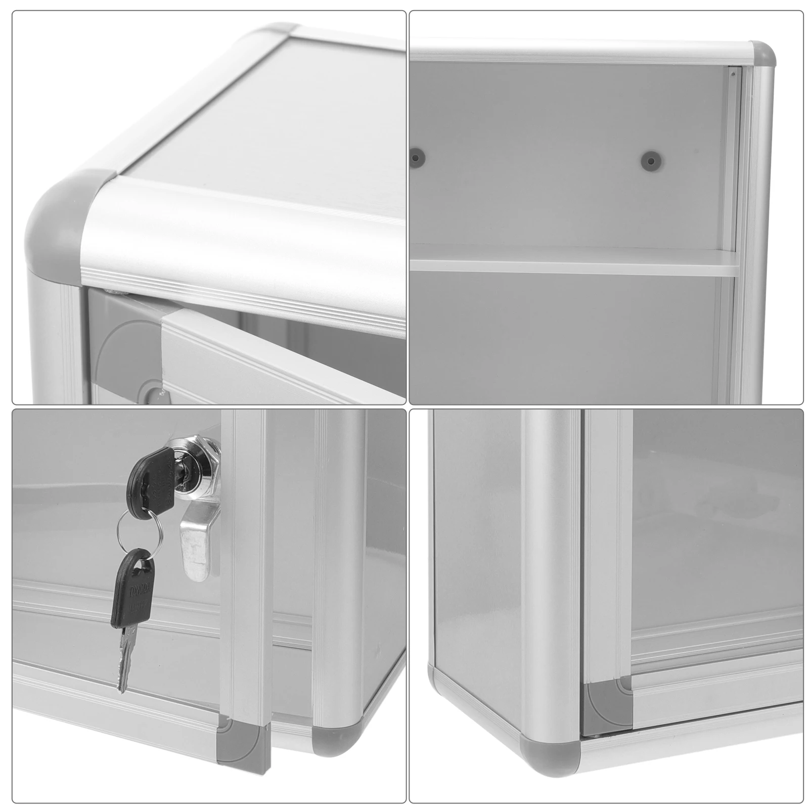 Lockable First Aid Kit Storage Box Wall Mounted Medicine Container Durable Aluminum Alloy Home Office Camping Emergency Visible
