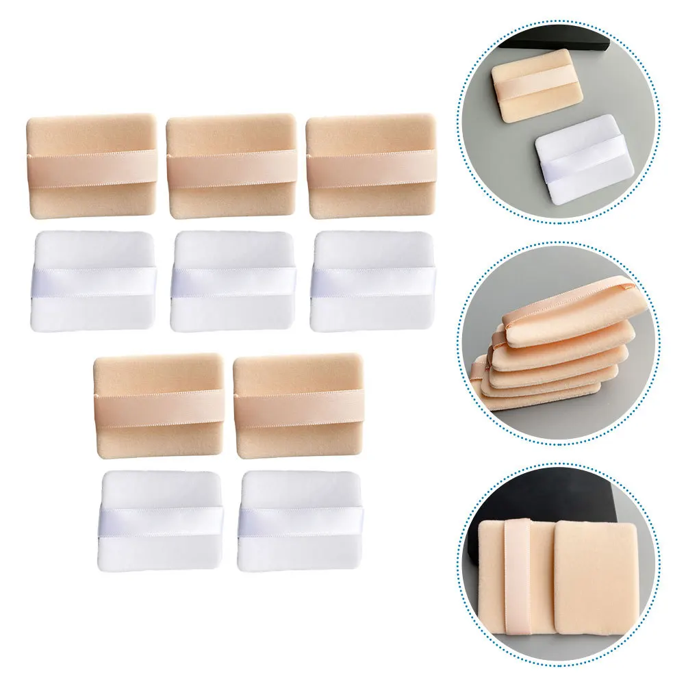 Éponge synthétique bouffante de maquillage lavable, 10 pièces, pour fond de teint, crème, coussin de protection solaire, Blush, poudre pressée ample, utilisation du visage et du corps