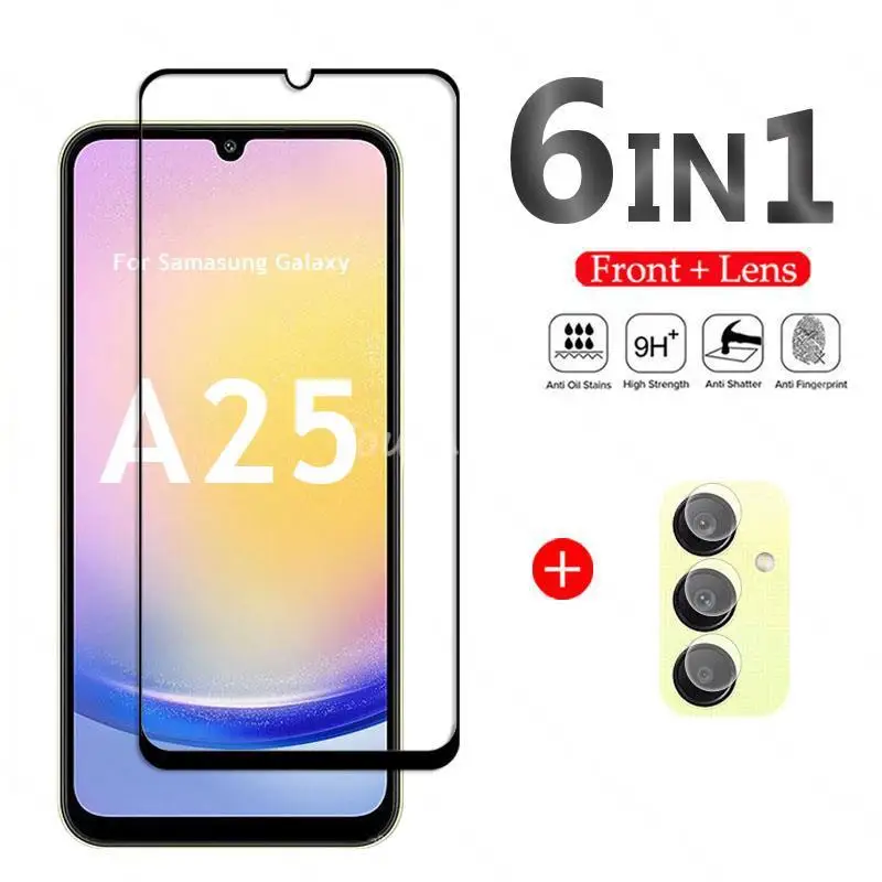 

Для Samsung Galaxy A25 Стекло Samsung A25 закаленное стекло полное покрытие защита экрана пленка для камеры Galaxy A25 A15 A05 A05S стекло