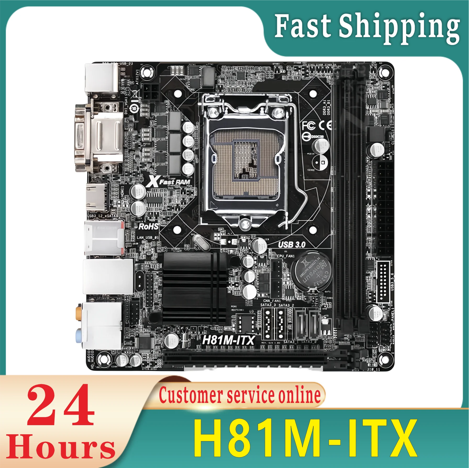 H81M-ITX Mini-ITX Motherboard Intel H81 LGA 1150 DDR3 16GB support i7-4790 i5-4590 i7-4770 i3-4150 cpu HDMI