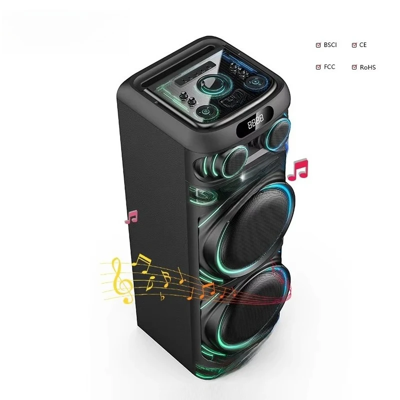 Audio Home Good Sound DJ Party Speakers Dual 12-inch Bluetooth Portable Speakers