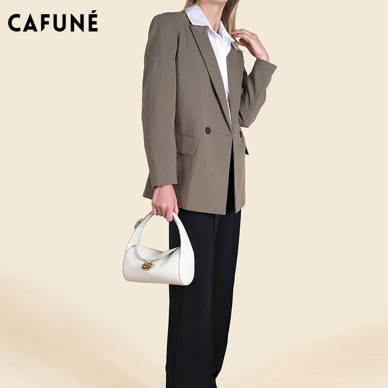 2024 Fashion CAFUNE Ladies Leather CAFUNE Stance Wallet Shoulder Messenger Handbag Trapezoidal Large Size Bag Hot