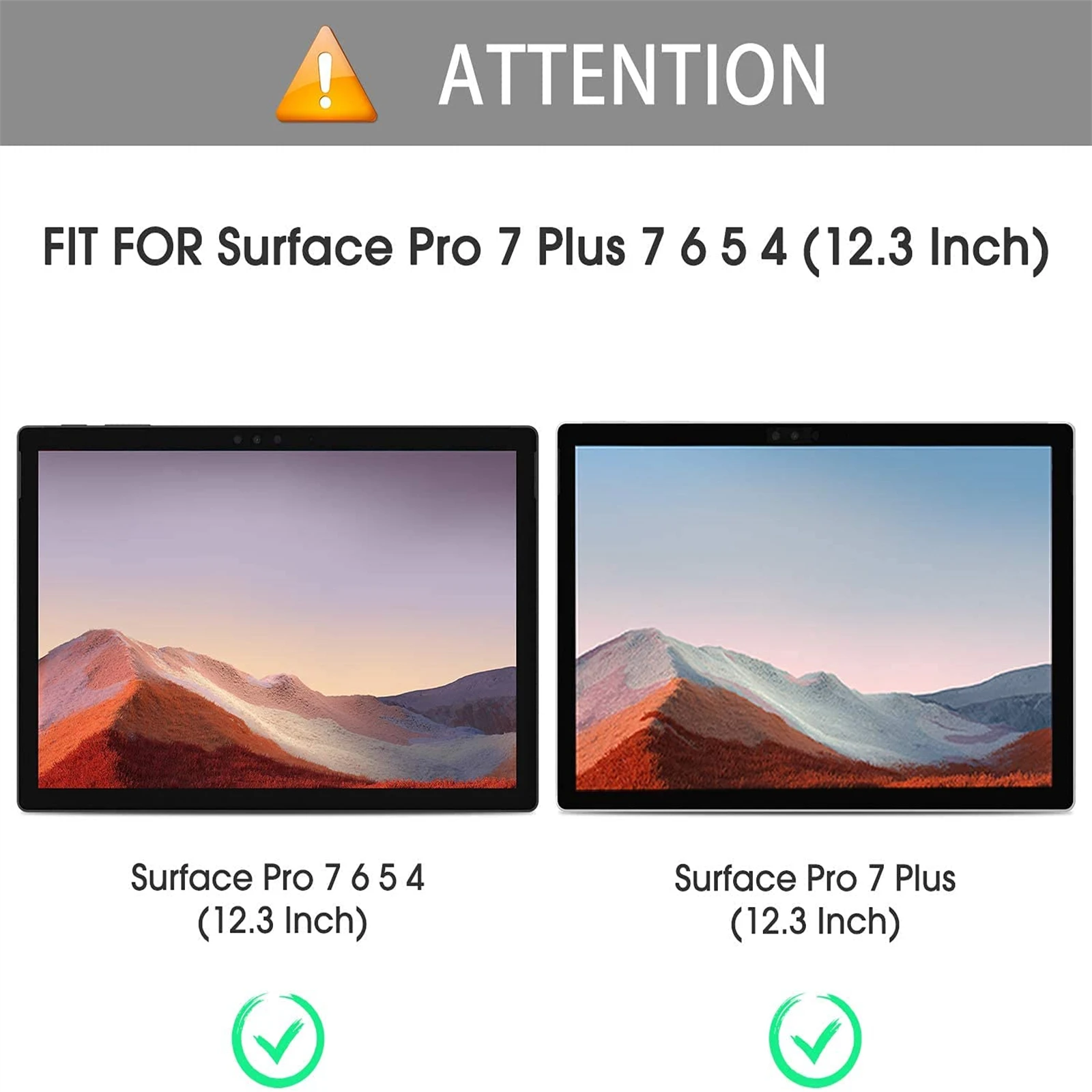 ฟิล์มกระจกนิรภัยสำหรับ Surface Pro 7 plus/Pro 7 / Pro 6 / Pro 5 / Pro 4 (12.3นิ้ว) อุปกรณ์ป้องกันหน้าจอ9H ความแข็ง2.5D 12.3"