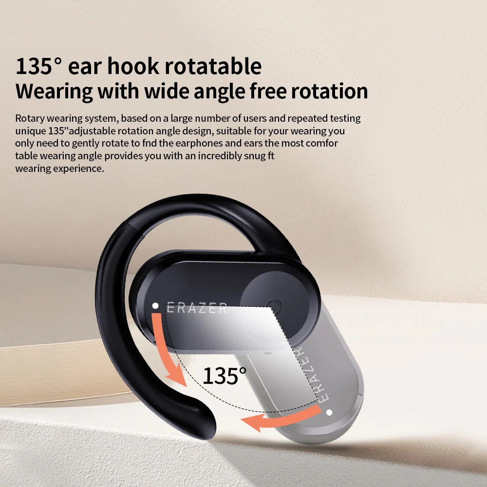 Lenovo ERAZER QT88 Sport draadloze oortelefoon over het oor Bluetooth 5.4 met microfoon Waterdichte functie voor fitness en hardlopen