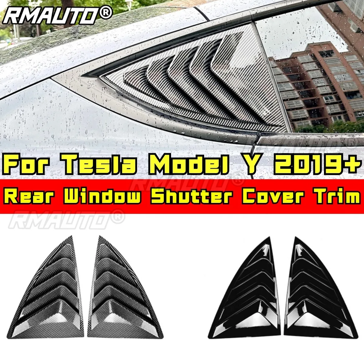 

For Tesla Model Y Body Kit Car Side Rear Window Louver Shutter Cover for Tesla Model Y 2019+ Car Accessories