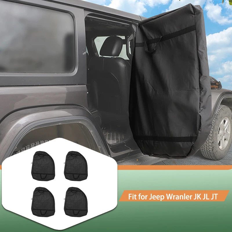 

Car Front Rear Door Storage Bag Organizer For Jeep JK JL Exterior Accessories Black