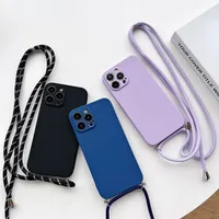 Crossbody Lanyard Silicone Case For Xiaomi Redmi Note 14 13 Pro Plus 12 13 14C 13C POCO X7 M6 X6 Rope Necklace Strap Soft Cover