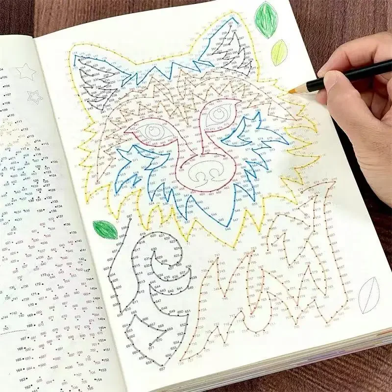 Magic Line Concentration Training Left and Right Brain Development Thinking Training Book Digital Connection Drawing