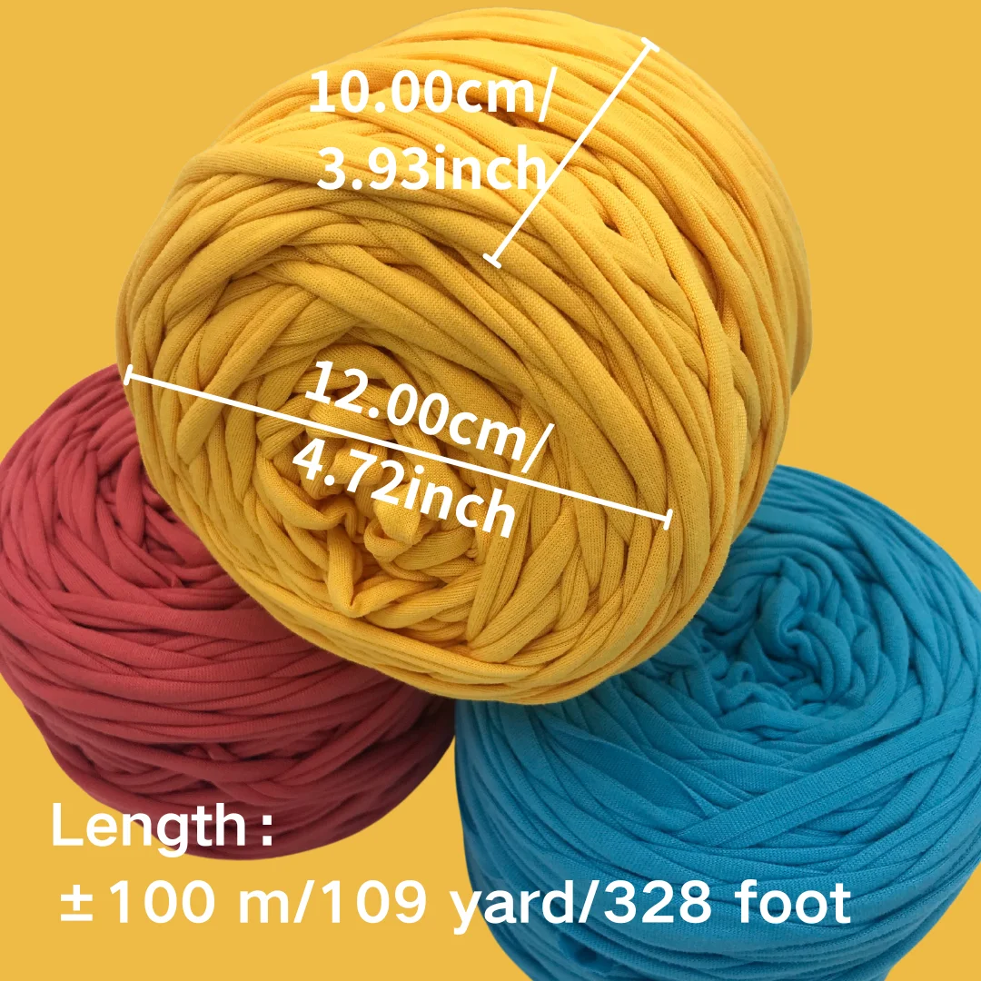 300g T-Shirt-Garn, 66 Farben, dickes Stoffgarn, weiches DIY-Häkel- und Strickgarn für Taschen, Kissen, Teppiche, Körbe, handgemachte Bastelzubehörteile – Detail 4