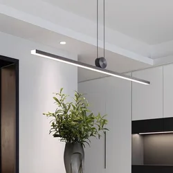 Modern minimalist restaurant chandelier designer lighting dining room bar island minimalist one-word long dining table study lam