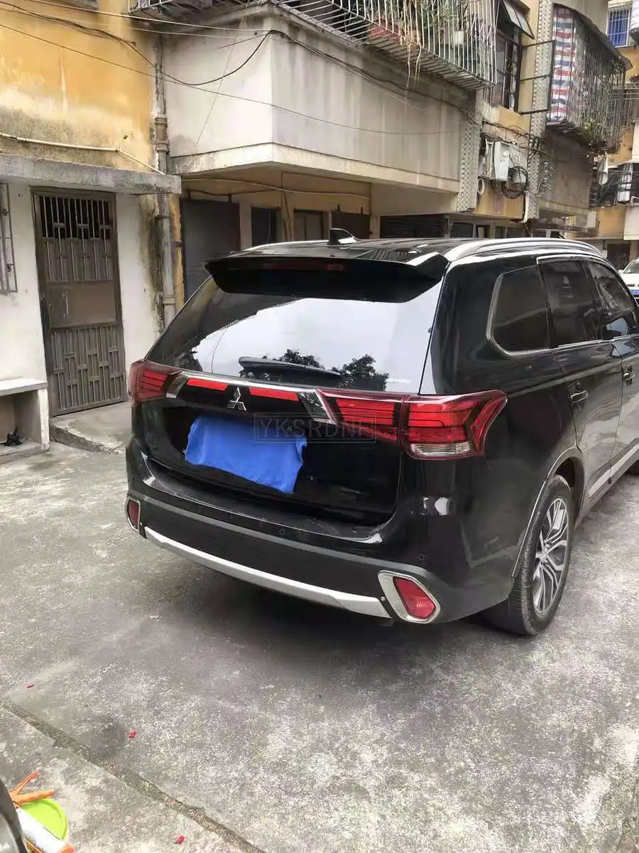 For Mitsubishi Outlander 2013 2014 2015 2016 2017 2018 2019 White Red Rear Trunk Boot Lip Wing Tail Black Spoiler Car Styling