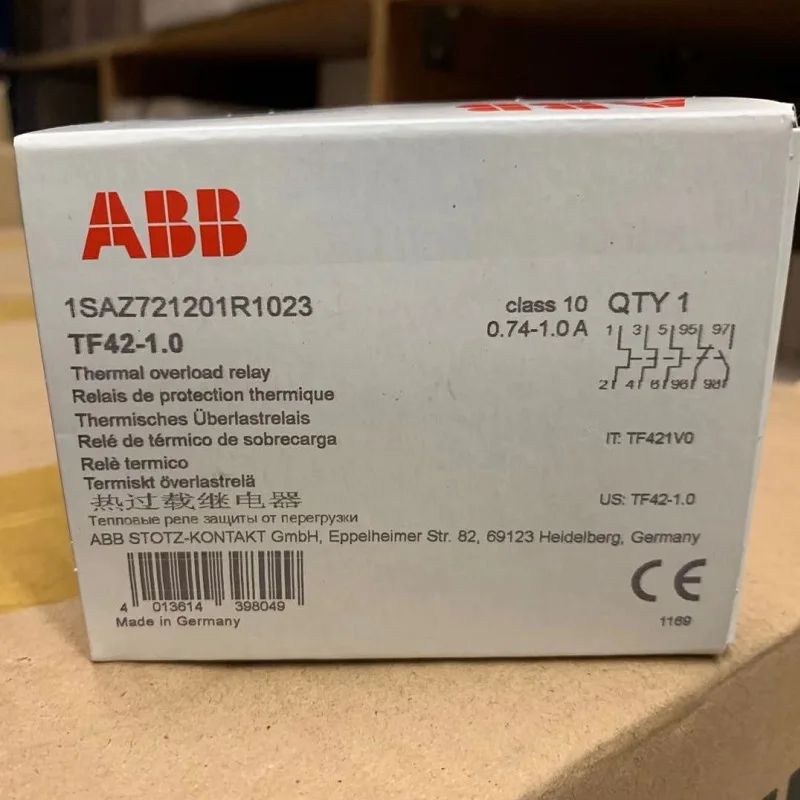 

ABB TF42 thermal overload relays TF42-0.13 TF42-0.17 TF42-0.23 TF42-0.31 TF42-0.41 TF42-0.55 TF42-0.74 TF42-1.0