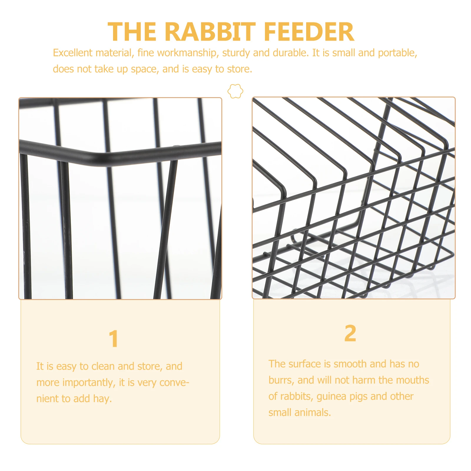 

Rabbit Hay Feeder Guinea Pig Racks Bunny Chinchilla Large Capacity Wire Storage Basket Pet Cage Hay Rack for Small Animals Keep