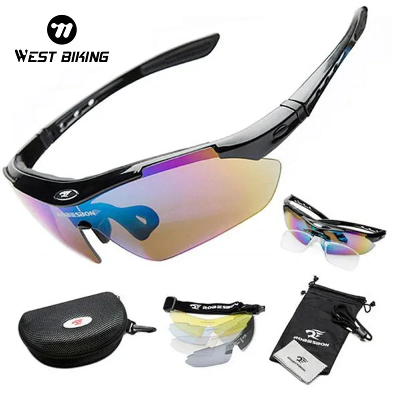 WEST BIKING UV400 Cycling Glasses MTB Road Bike Colorful Sunglasses Outdoor Sport Cool Ultra Light Eyewear For Fishing