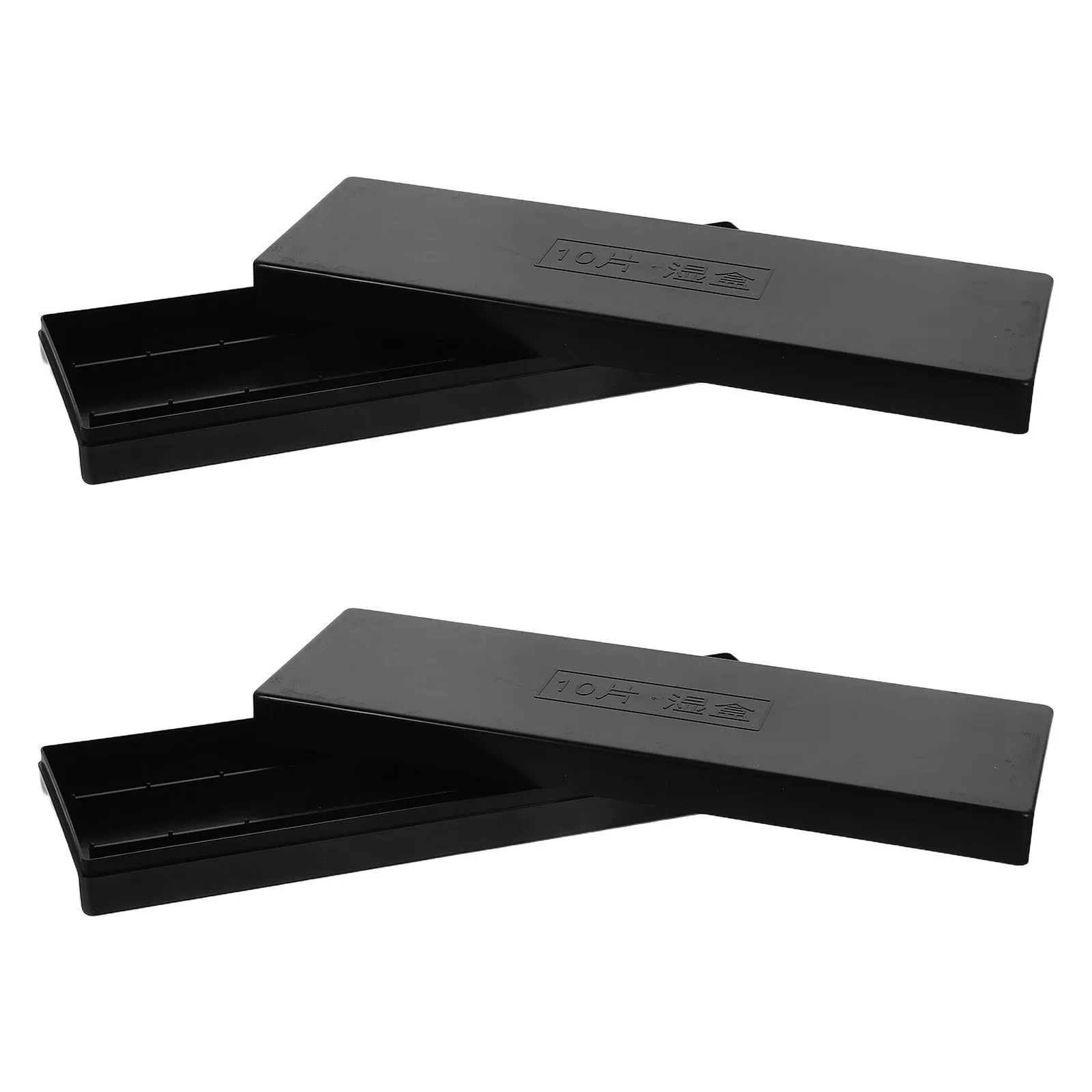 

2pcs Microscope Slides Box Plastic Slide Storage Container Portable Lab Experiments Organizer - Universal Compatibility