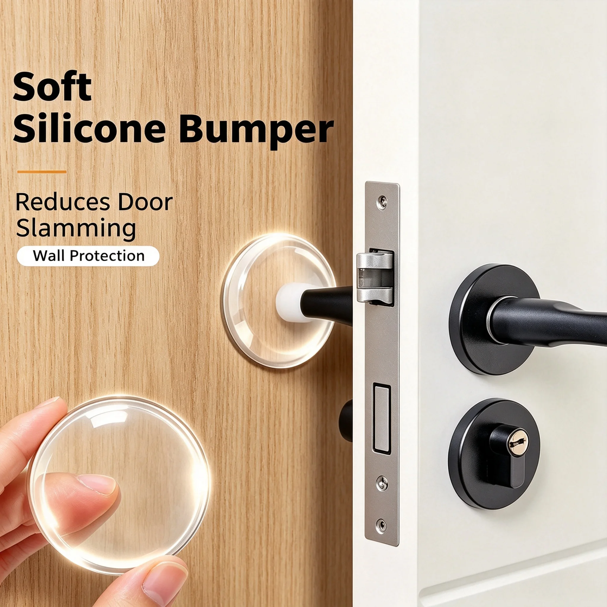 Household Wall Protector Clear Soft Rubber Door Knob Wall Shield Anti‑Collision Muffler Pad Door Handle Bumper Stickers