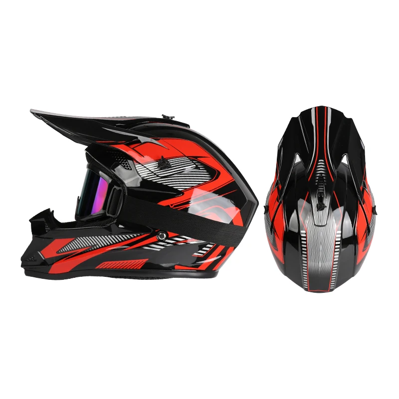 Off-road motorhelm Rally downhill volledige helm met bril Geschikt voor alle seizoenen voor mannen, vrouwen en kinderen