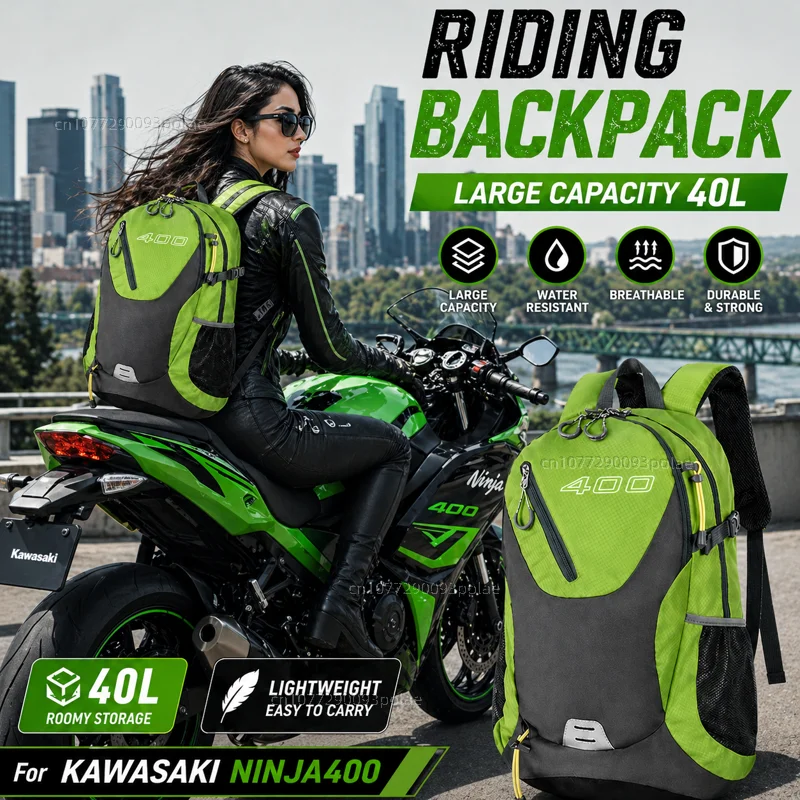 For KAWASAKI NINJA400 Z400 NINJA 400 Z 400 2018-2024 2025 Large CapacitRacing travel Men waterproof Backpack Bag Motorcycle Gift