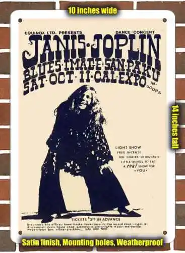 Metal Sign - 1969 Janis Joplin at Cal Expo- 10x14 inches