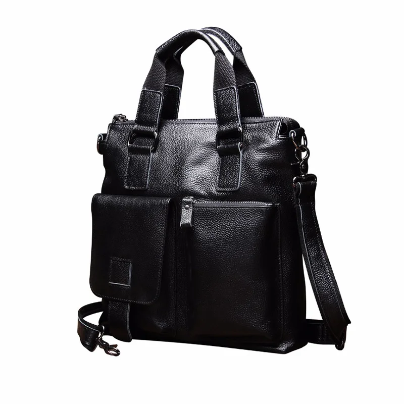 Maleta de couro genuíno para homens, bolsa de ombro vintage, bolsa masculina, bolsa de mensageiro portátil, bolsa crossbody