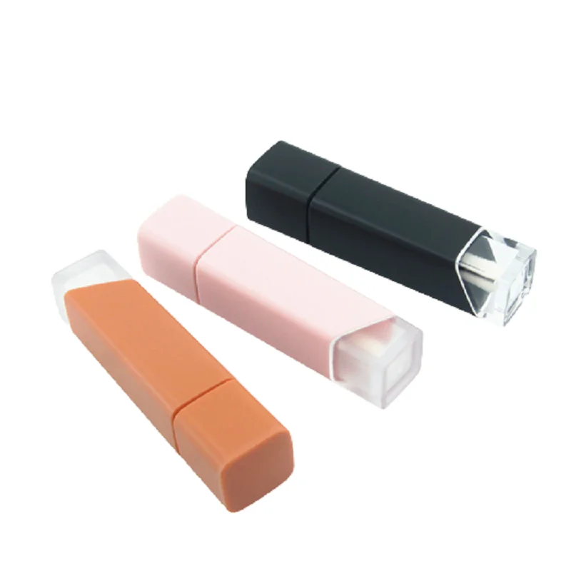 

50Pcs Lip Gloss Tube 5ML Black Pink Brown Color Square Shape Packaging Container Empty Refillable Portable Cosmetic