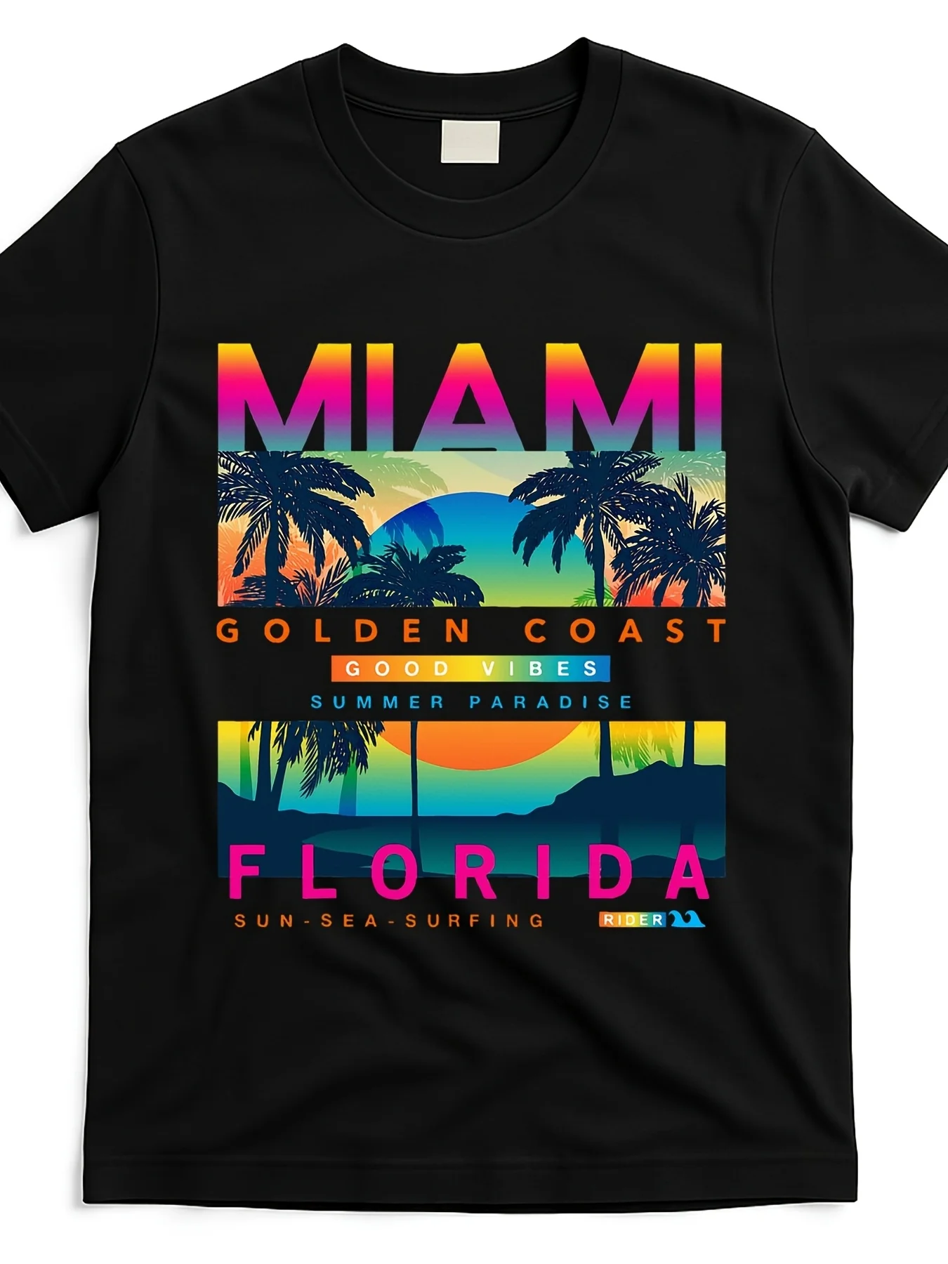 

Одежда Miami Florida Miami Colorful Sunrise [крутой дизайн] Уличный трендовый стиль Женская футболка Удобные хлопковые шорты с круглым вырезом