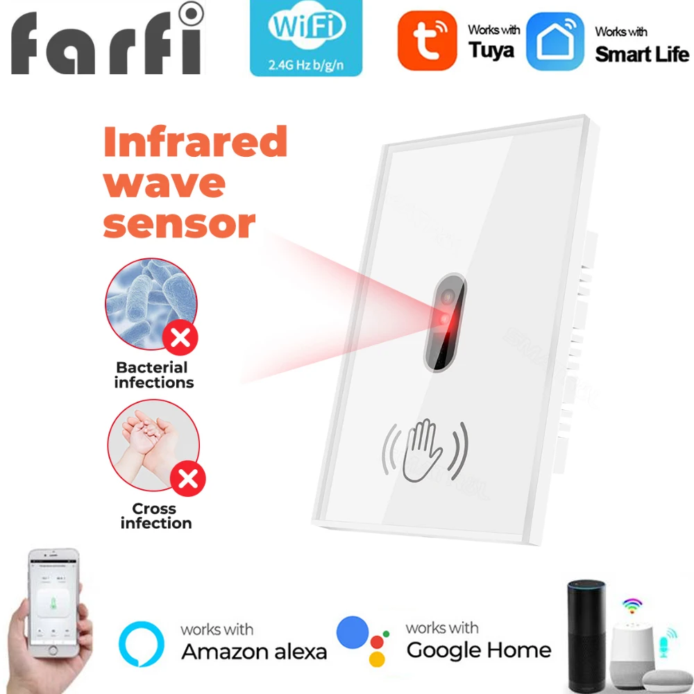 Wifi Smart IR Wall Switch US No Need Touch Light Switch Smart Home APP Control Works With Yandex Alice Alexa Google Home