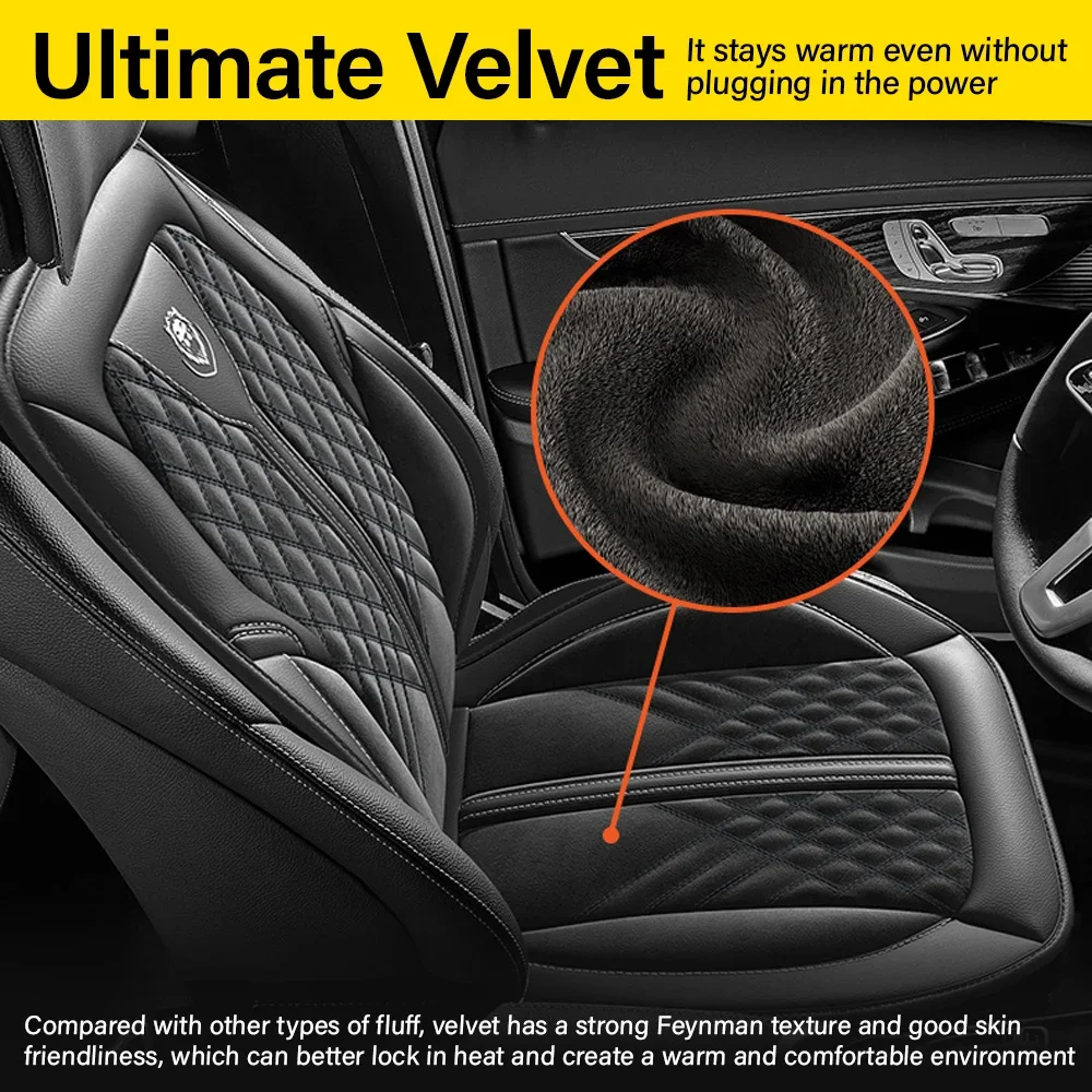 

12 В/24 В, универсальная подушка для автомобильного сиденья с подогревом, одноместное двойное сиденье, быстрый нагрев, равномерный контроль температуры отопления, защита безопасности