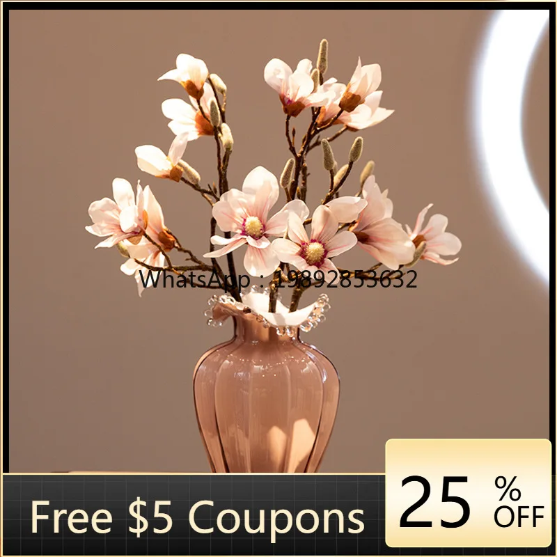 L3-18 water drop spray bottle mouth grape powder three-dimensional striped vase handmade countertop flower insert  decoration