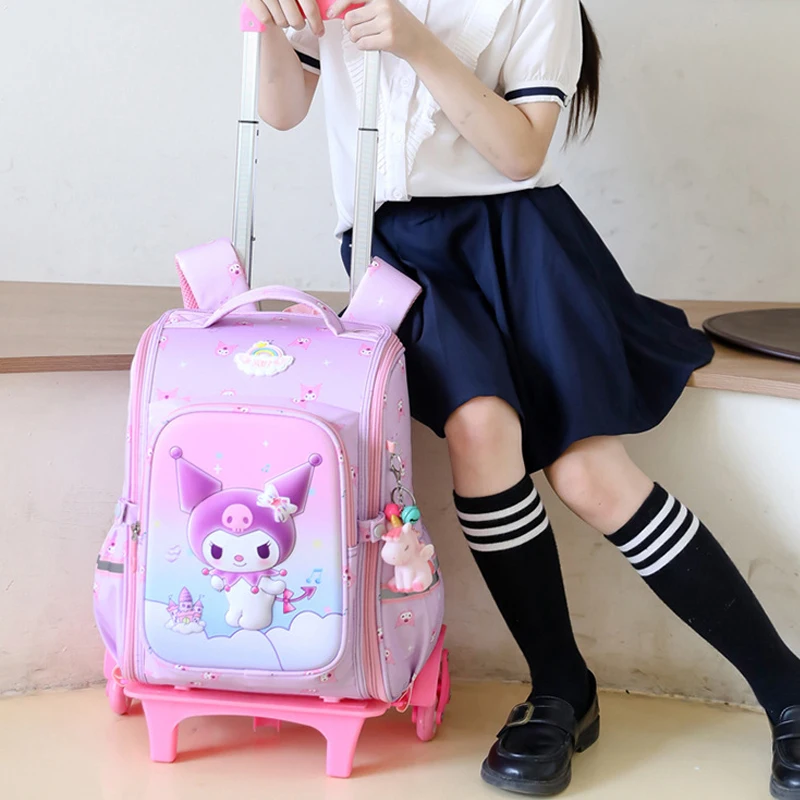 

Школьная сумка на тележке с рисунком Куроми для девочек, новая аниме-фигурка, кавайная студенческая водонепроницаемая модная школьная сумка большой вместительности